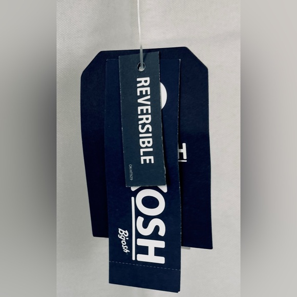 Oshkosh B’gosh Kids Tan/Navy Blue Hooded Reversible Sherpa Jacket Medium (5/6) - Picture 8 of 10